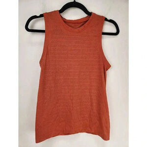 Lululemon Breeze By Muscle Tank Top Womens Perforated Brick Orange Size Small/ 6
